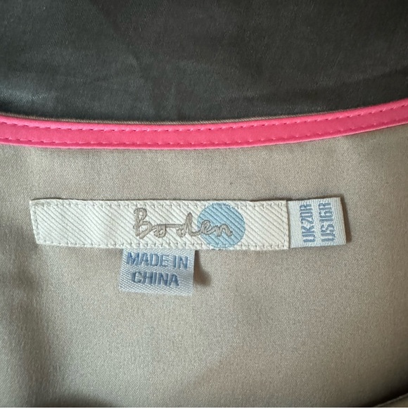 Boden Mandala Embroidered sheath dress tan pink NWOT size 16 - Picture 10 of 16